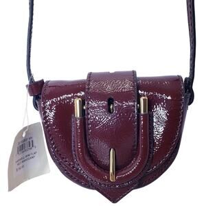 NWT FOSSIL Harwell Mini Flap Crossbody Leather Purse Red Mahogany Retail $150.00